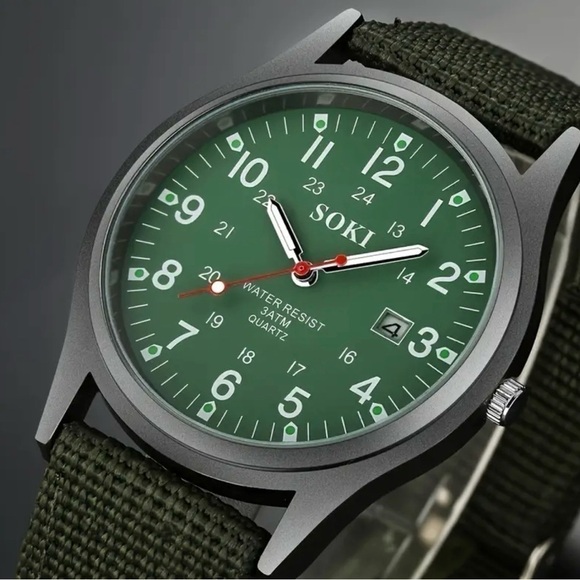 SOKI Men’s Analog Quartz‎ Date Display Military Watch. New - Picture 5 of 13